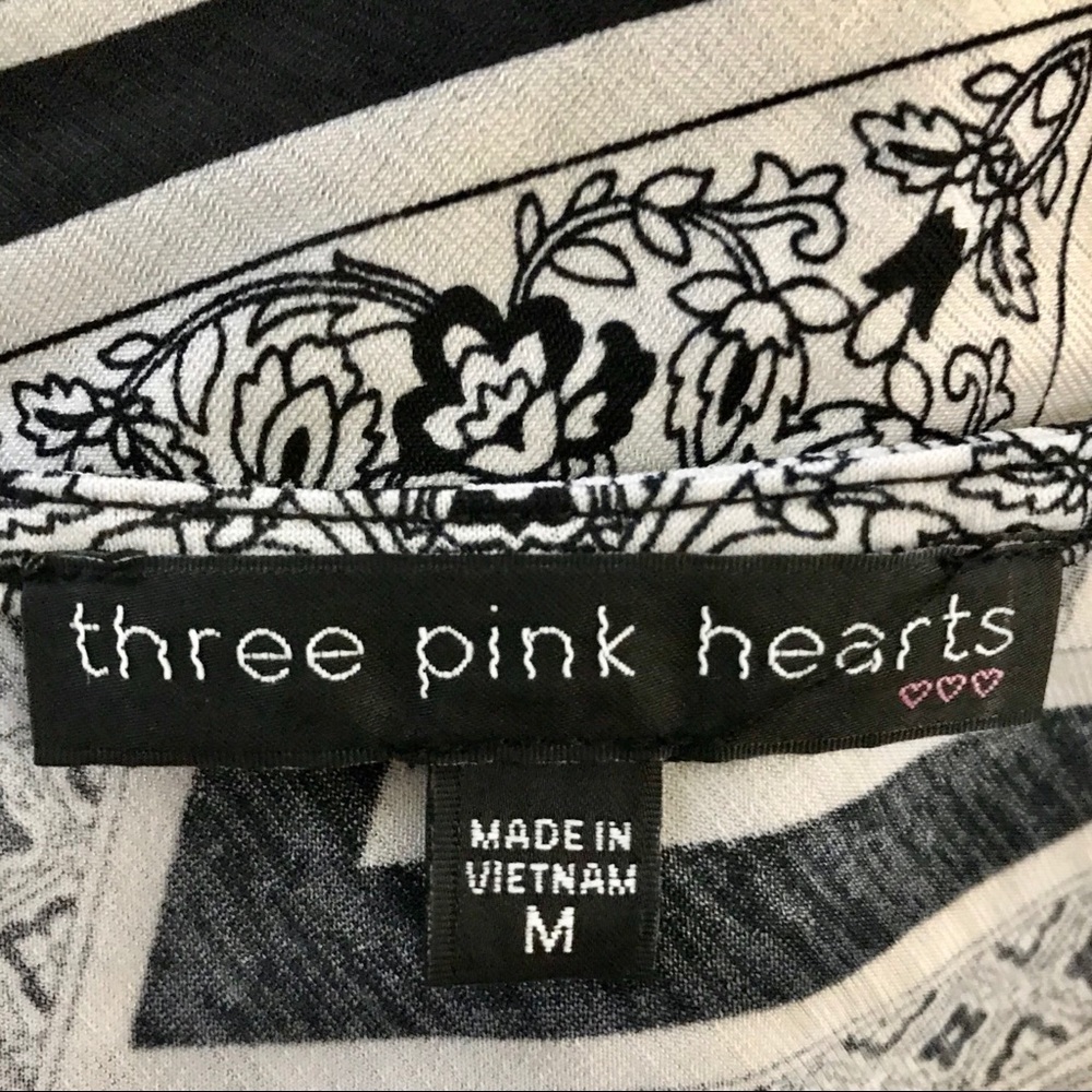 Three Pink Hearts Mixed Print Ruffle Mini Dress - Picture 8 of 8